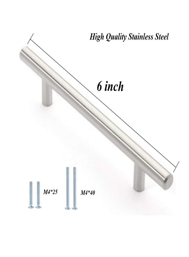 Wang-Data 30 Pack 12mm Stainless Steel Kitchen Cabinet Handles T Bar Pull (6" Overall Length,3.8" Hole Centers) - Image 2