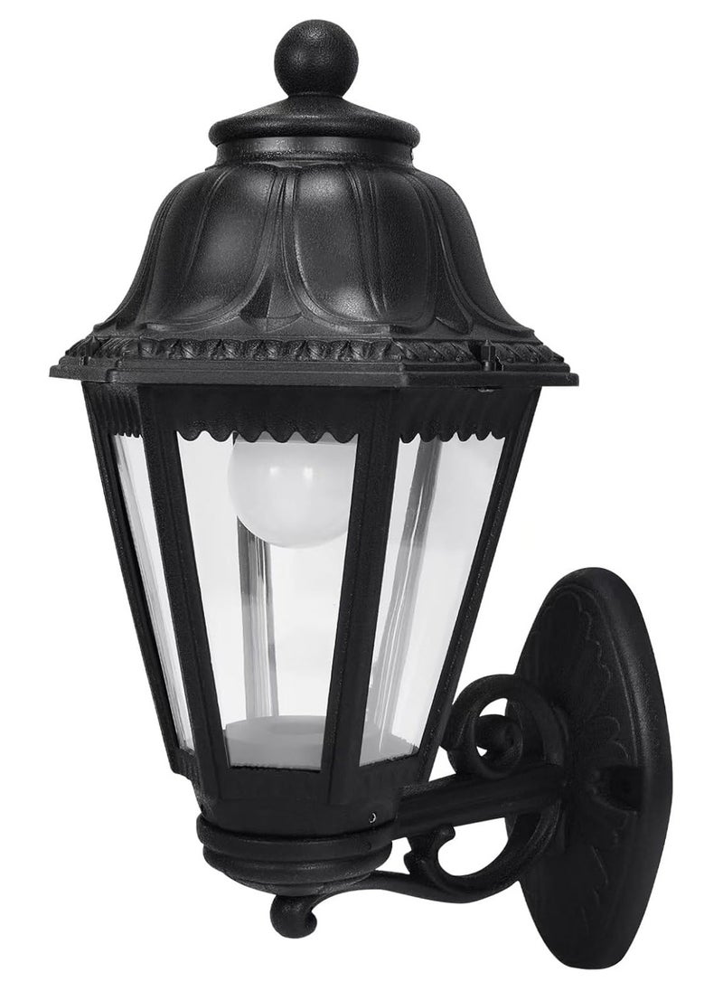 HUA QIANG WANG - Outdoor Black Wall Lights, Plastic Outdoor Light Fixture with E27 Socket, Exterior Waterproof Wall Lamp with Clear Lampshade, Outside Porch Lights for Garden, Patio, Pathway - Image 1