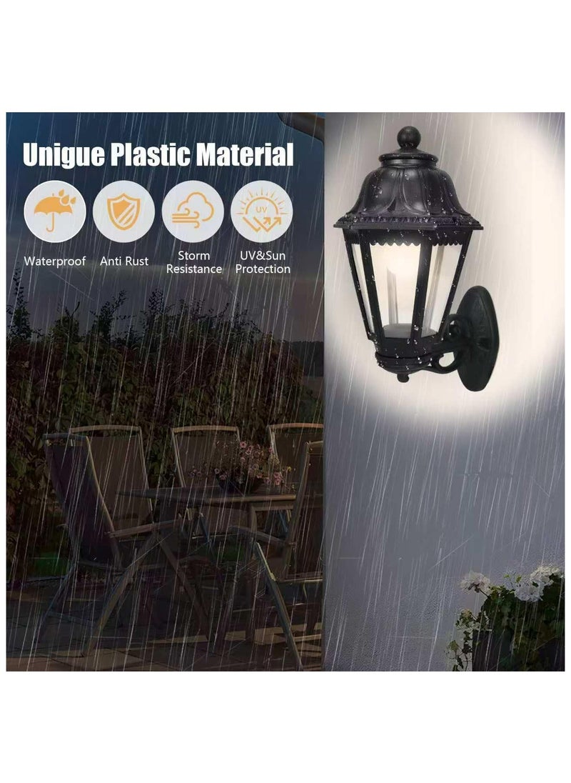 HUA QIANG WANG - Outdoor Black Wall Lights, Plastic Outdoor Light Fixture with E27 Socket, Exterior Waterproof Wall Lamp with Clear Lampshade, Outside Porch Lights for Garden, Patio, Pathway - Image 1
