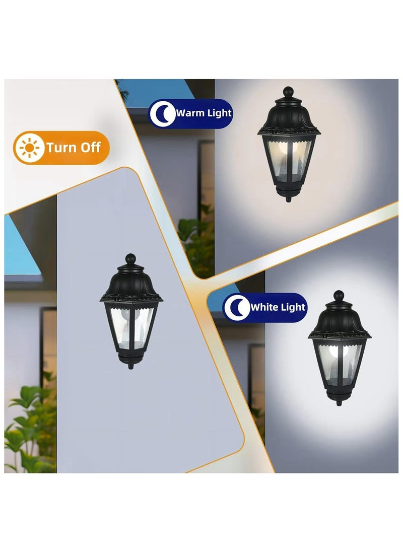 HUA QIANG WANG - Outdoor Black Wall Lights, Plastic Outdoor Light Fixture with E27 Socket, Exterior Waterproof Wall Lamp with Clear Lampshade, Outside Porch Lights for Garden, Patio, Pathway - Image 1
