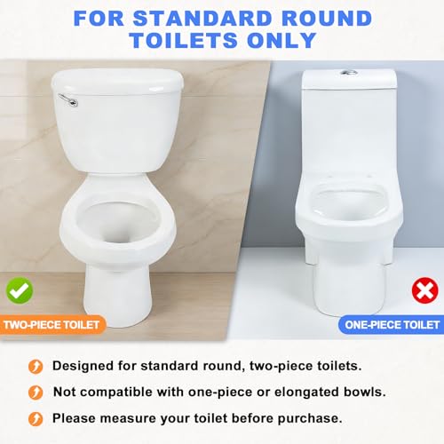 XIAOSHUNER Raised Toilet Seat with Handles - Adjustable Height - Add 5 inches - Toilet Seat Risers for Seniors - Supports 300lbs - for Standard/Round Toilet, Includes Lid, Elevated Toilet Seat, White - Image 5