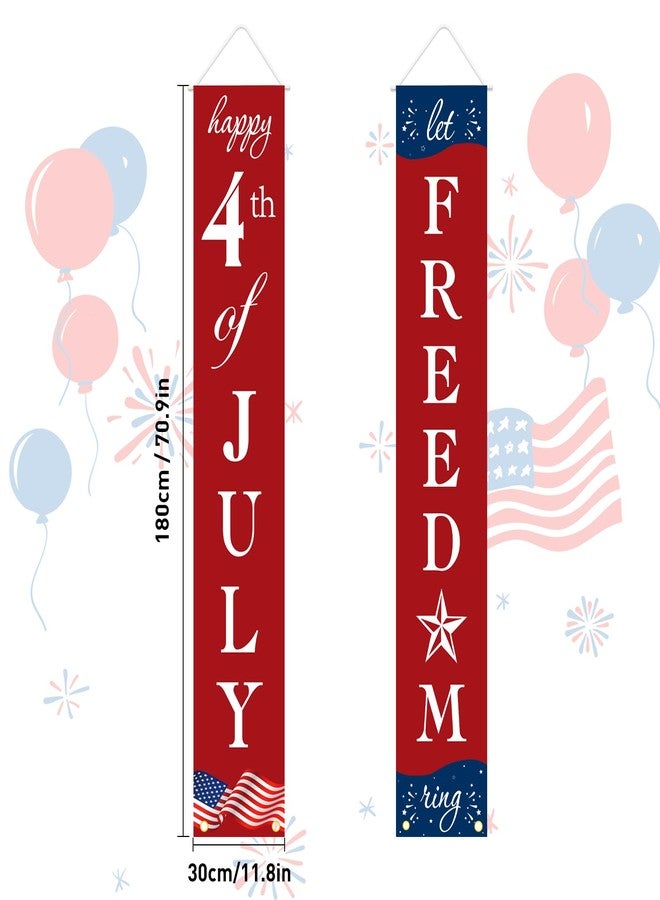 Labrostar 4th of July Decorations Patriotic Decorations Red White and Blue Banner Outdoor Hanging American Flag Porch Decor for Fourth of July Veterans Labor Memorial Presidents Flag Election Day - Image 5