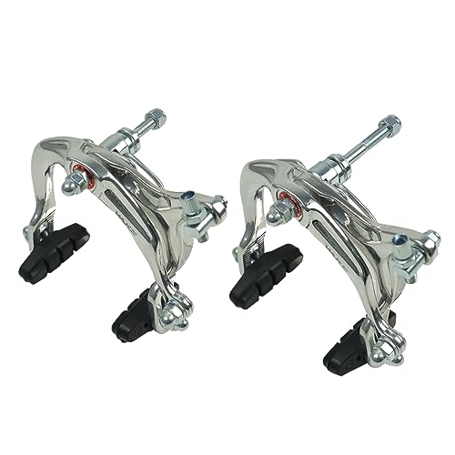 CYSKY Bike Brake, Bicycle C-Type Brakes Calipers, Aluminum Alloy Front & Rear Side Pull, Long Arm Pliers Brake Set for Road Bike, Folding Bike (Silver) - Image 1