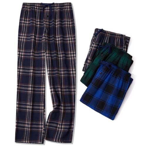 JupiterSecret Mens Pajama Pants Set Flannel Cotton Sleep & Lounge Pants, PJ Bottoms with Pockets and Button Fly 3 Pack - Image 5