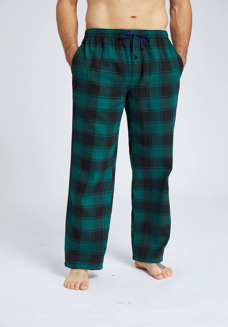 JupiterSecret Mens Pajama Pants Set Flannel Cotton Sleep & Lounge Pants, PJ Bottoms with Pockets and Button Fly 3 Pack - Image 3
