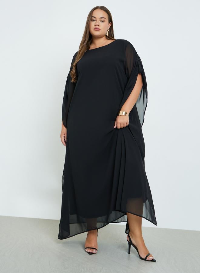 Styli Plus Size Black Maxi Kaftan - Image 2