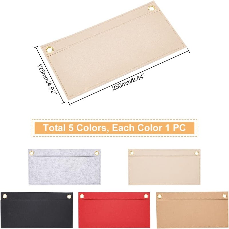 klarako 5 Colors Felt Purse Organizer Insert, Handbag Organizer Inside Crossbody Purse Conversion Kit Women Envelope Bag Insert Liner for YSL UPTOWN Envelope Clutches, 9.8x4.9 Inch - Image 2