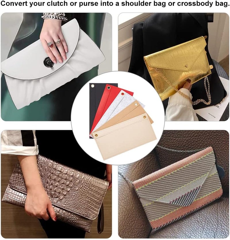 klarako 5 Colors Felt Purse Organizer Insert, Handbag Organizer Inside Crossbody Purse Conversion Kit Women Envelope Bag Insert Liner for YSL UPTOWN Envelope Clutches, 9.8x4.9 Inch - Image 5
