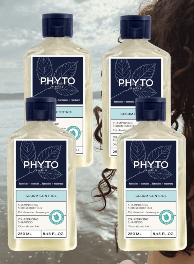 Phyto 4 Pieces Phyto Sebum Control Oil Reducing Shampoo 250ML - Image 1