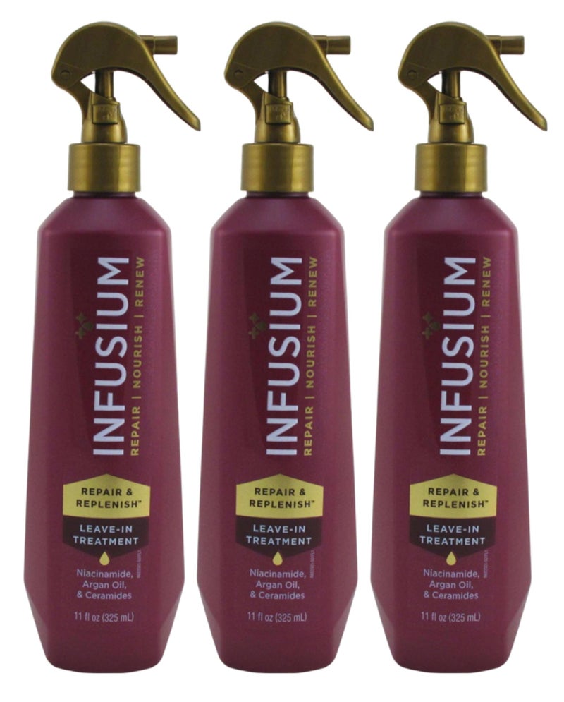 INFUSIUM LEAVE-IN TREATMENT Repair & Replenish, Nourish, Renew Spray with Niacinamide, Argan Oil, Ceramides, 11 FL OZ (3 Pack) - Image 2