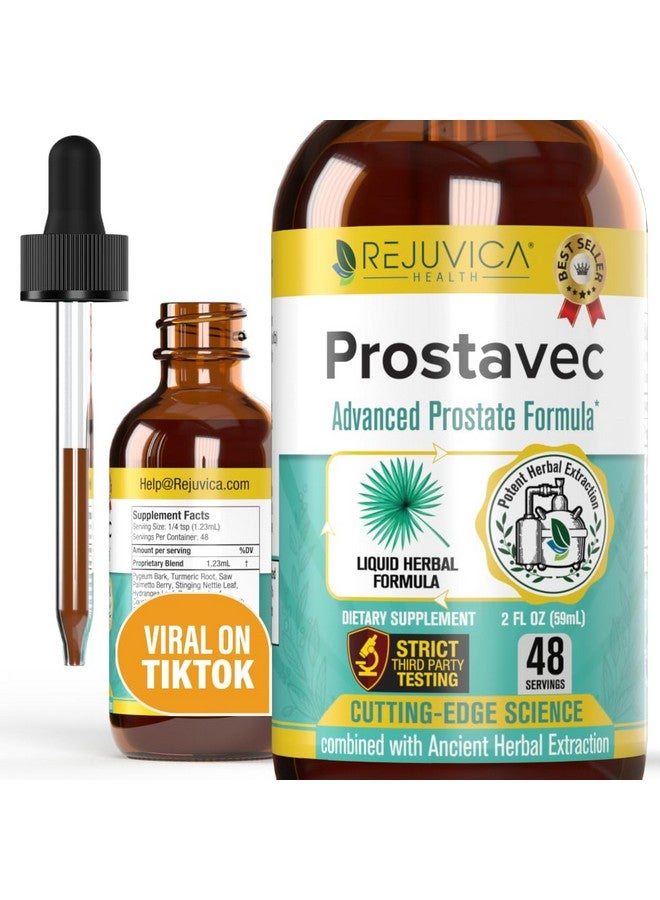 Rejuvica Health Prostavec Advanced Prostate Support Supplement - Liquid Formula for Faster Absorption with Pygeum, Saw Palmetto, Stinging Nettle + Turmeric & Damiana - Vegan, Non-GMO - 2 fl oz  - Image 1