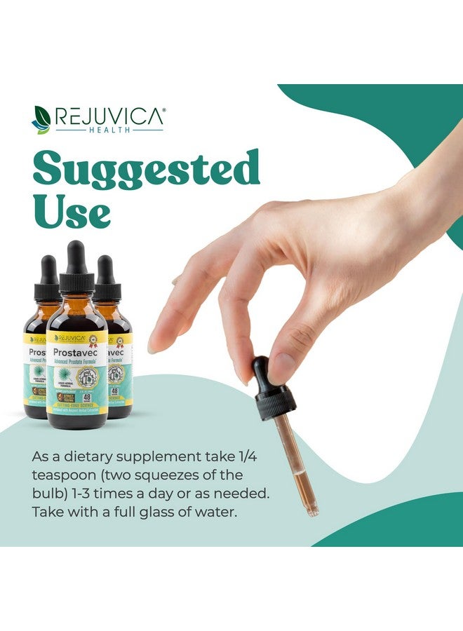 Rejuvica Health Prostavec Advanced Prostate Support Supplement - Liquid Formula for Faster Absorption with Pygeum, Saw Palmetto, Stinging Nettle + Turmeric & Damiana - Vegan, Non-GMO - 2 fl oz  - Image 4
