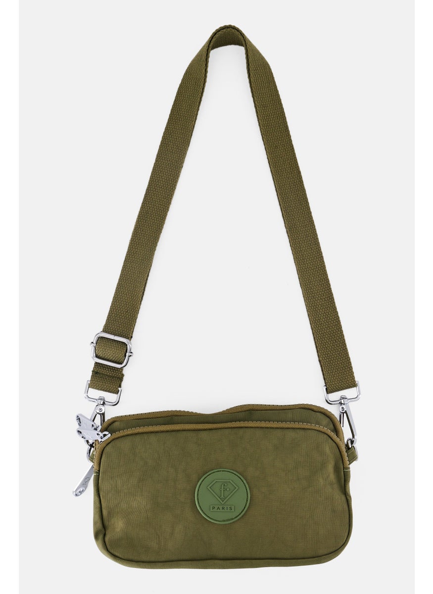 I Love Fashion Women Brand Logo Wallet, Olive  - Image 1