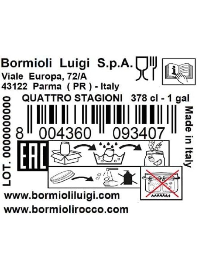 Bormioli Rocco - Bormioli Rocco Quattro Stagioni 1 Gallon Wide Mouth Glass Jar with Lid, Clear - Image 1