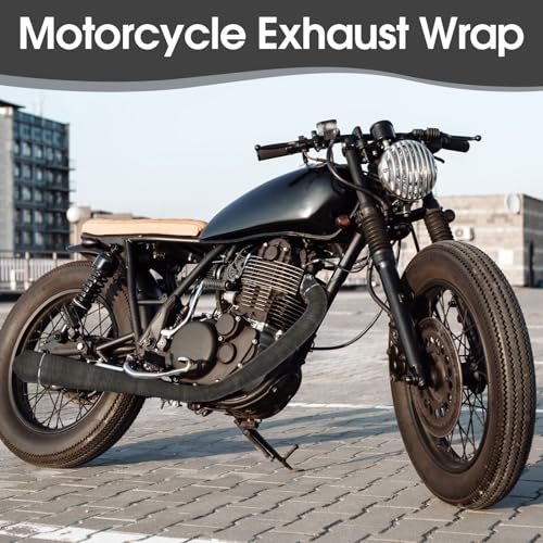 Opvixi Exhaust Heat Wrap Roll, 2" x 16' Fiberglass Heat Shield Tape, Black Header Wrap with 6 pcs Stainless Ties for Motorcycle Car Truck Exhaust Pipes - Image 4