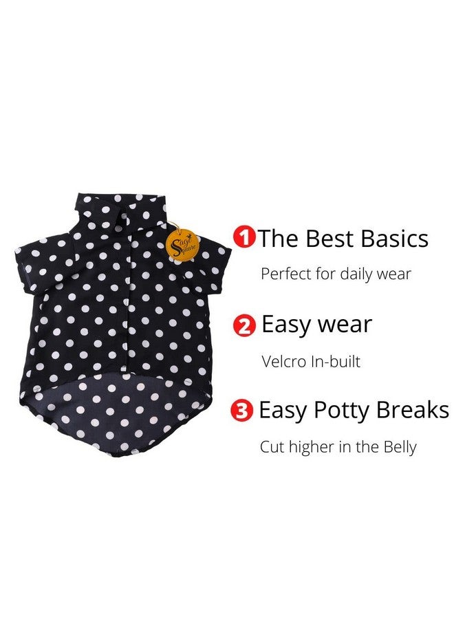 Sage Square Crazy Printed Dog Shirt, Trending Dog Shirt, Ultra Soft & Light Weight, Comfortable & Breathable Dog Apparel, Trendy Outfit (Xxxlarge - 30 Inch) (Polka Black) - Image 5