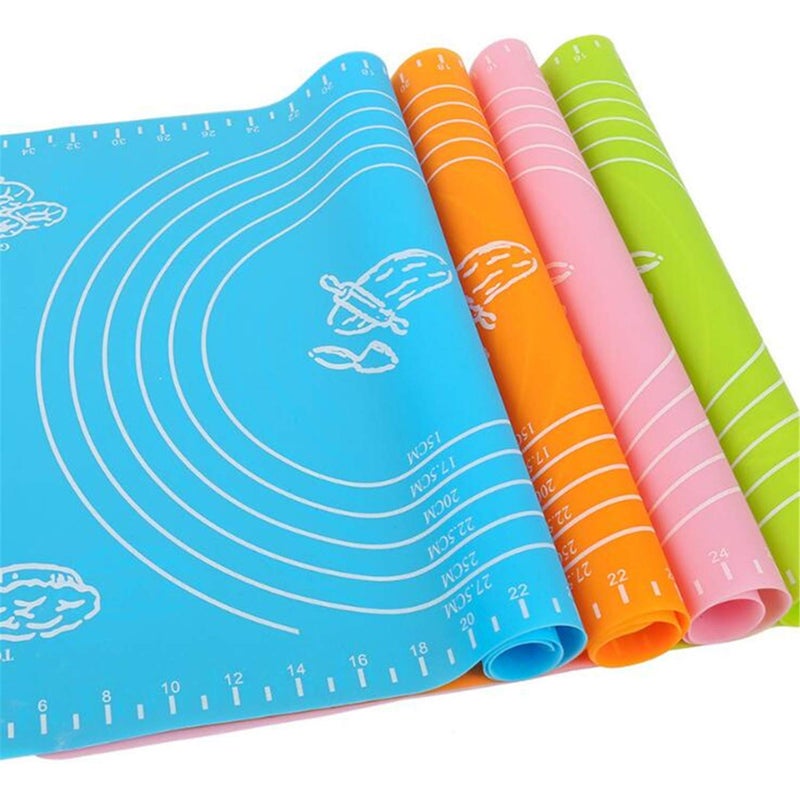 DipNish NonStick Silicon Reusable Pastry Fondant Dough Roti Chapati Rolling Baking Sheet Mat with Measurements 48 x 38 Cm Multi Pack of 2 - Image 1