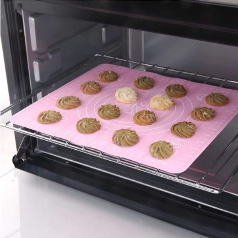 DipNish NonStick Silicon Reusable Pastry Fondant Dough Roti Chapati Rolling Baking Sheet Mat with Measurements 48 x 38 Cm Multi Pack of 2 - Image 3
