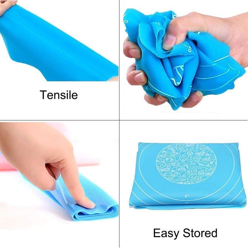 DipNish NonStick Silicon Reusable Pastry Fondant Dough Roti Chapati Rolling Baking Sheet Mat with Measurements 48 x 38 Cm Multi Pack of 2 - Image 5