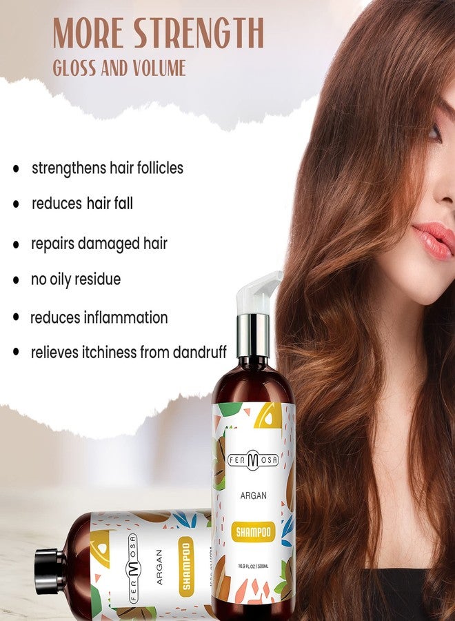 Fermosa Argan Oil Shampoo and Conditioner Bundle - Moisturizing & Hydrating Moroccan Argan Oil, Sulfate Free, Scalp Treatment, Anti Dandruff, Beauty Hair Treatment 2 x 16.9oz - Image 2