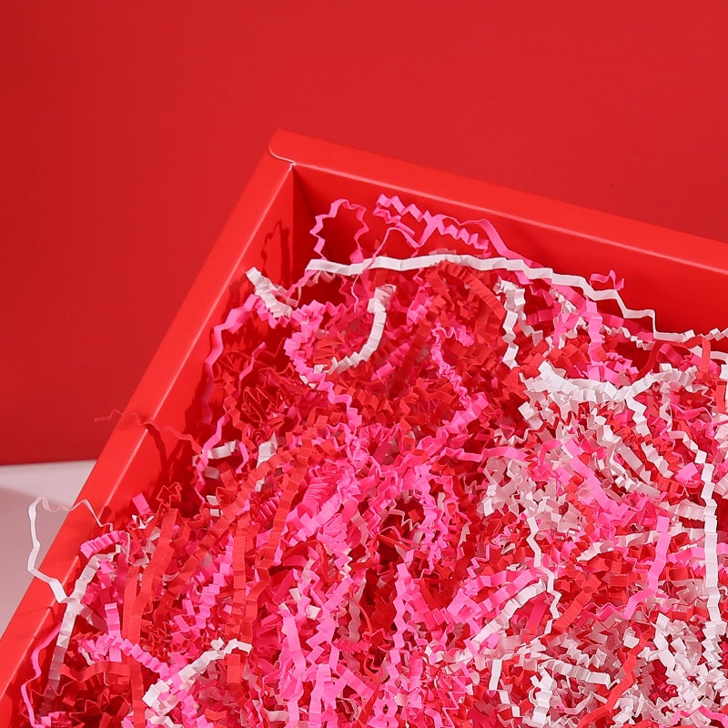 Gloreyan 1LB Valentine's Day Crinkle Cut Paper Shred, Pink Red White Raffia Paper Shred Filler Grass with Heart Decoration for Gift Wrapping Basket Filling Birthdays Weddings Party Supply - Image 4