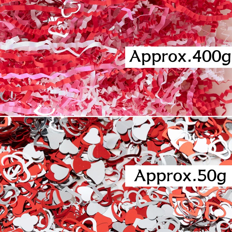 Gloreyan 1LB Valentine's Day Crinkle Cut Paper Shred, Pink Red White Raffia Paper Shred Filler Grass with Heart Decoration for Gift Wrapping Basket Filling Birthdays Weddings Party Supply - Image 2