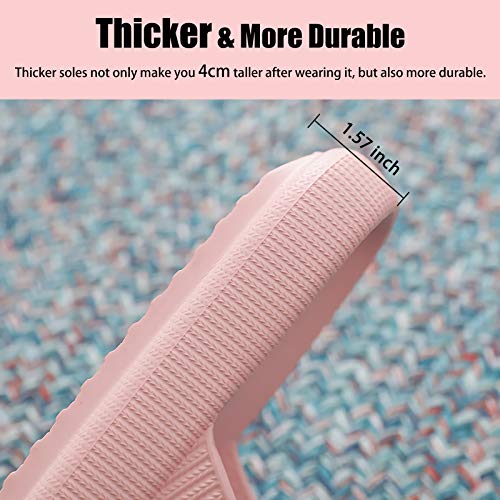 rosyclo Cloud Slippers for Women and Men, Ladies Pillow Massage Shower Bathroom Non-Slip Soft Comfy Thick Sole Home House Cloud Cushion Slide Sandals for Indoor & Outdoor, Pink - Image 4
