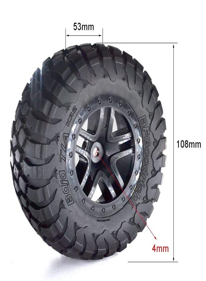 Miuezuth 4PCS Short Course RC Truck Tires & Wheels - Miuezuth Ultra Soft 110mm 1/10 Tire for Traxxas HSP Tamiya HPI Kyosho RC Model Car Off-road Truck Crawler Racing RC Car Model - Image 2