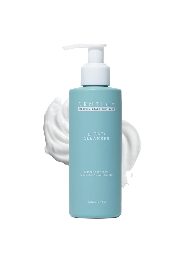 DRMTLGY DRMTLGY gOAT Cleanser  Lightweight Moisturizing Face Wash For Sensitive Skin Oat  Hyaluronic Acid  Aloe Extract Hydrating Gentle Facial Cleansing Milk For All SkinTypes Fragrance Free 575 oz 