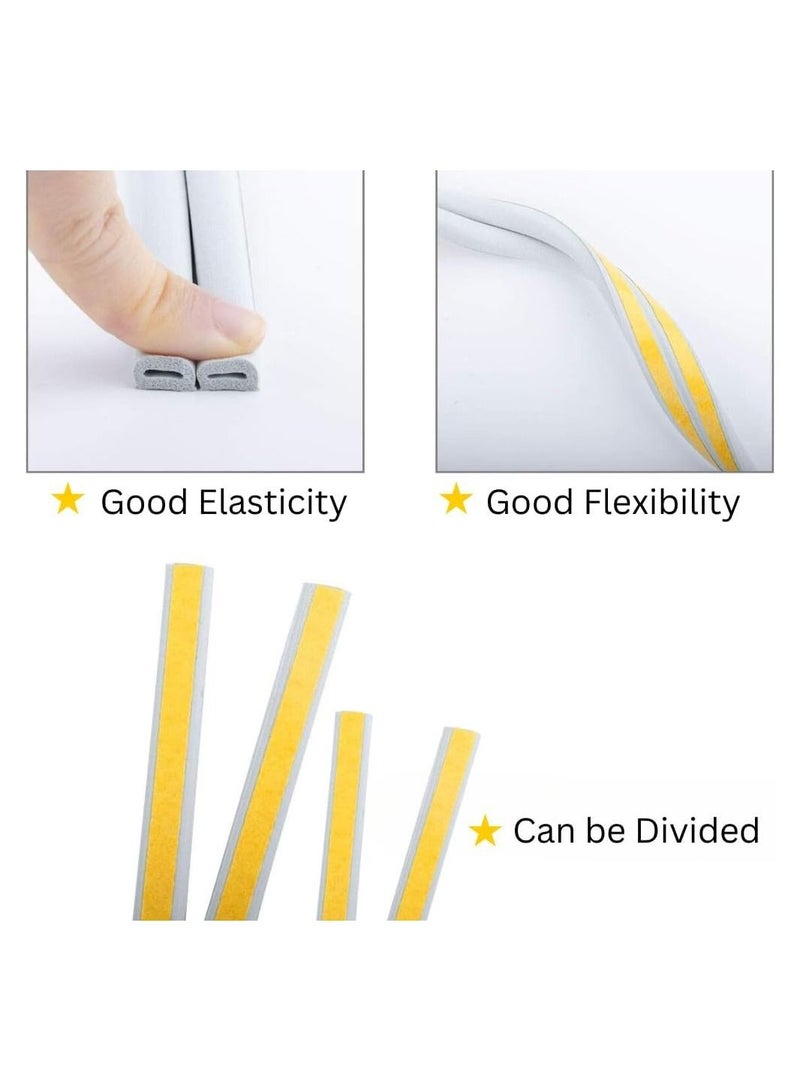 TEGRILO Weather Stripping Door Seal Strip Door Weather Stripping Door Seal Strip D Type for Doors and Windows, Exterior Door Weather Stripping Soundproofing - Image 4