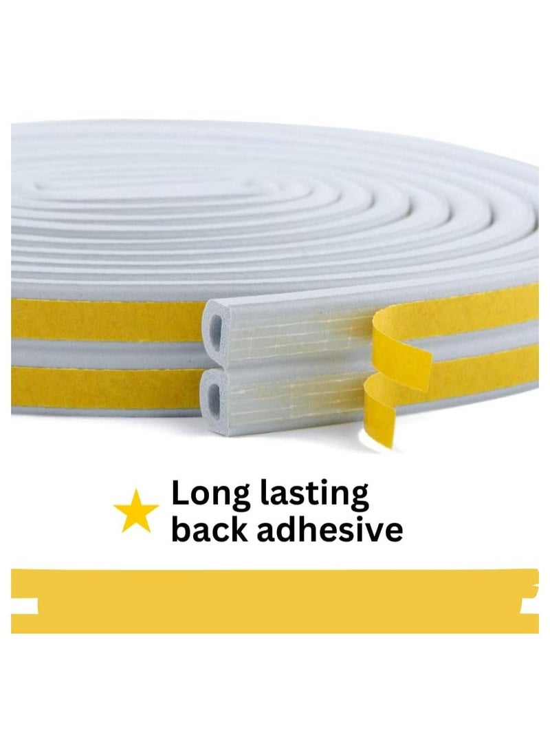 TEGRILO Weather Stripping Door Seal Strip Door Weather Stripping Door Seal Strip D Type for Doors and Windows, Exterior Door Weather Stripping Soundproofing - Image 3