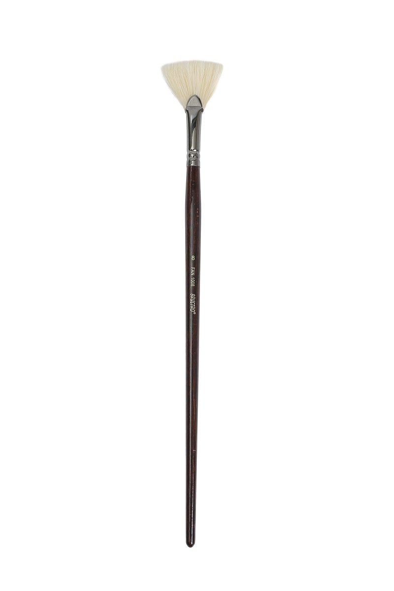 Brustro Artists Bristlewhite Fan Brush Series 1008 - Brush No. 8, Chungking Hog Bristle | Ideal for Oil, Acrylic Painting on Paper, Canvas, Fine Art Students and Professionals - Image 2