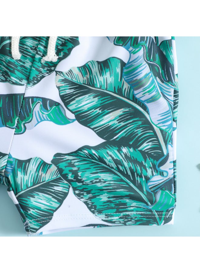 Loquat Children's Swimming Trunks Boy's Swimsuit Fashion Printed Boxer Baby's Swimsuit Big Boy's Hot Spring Swimsuit-Color:White- - Image 5