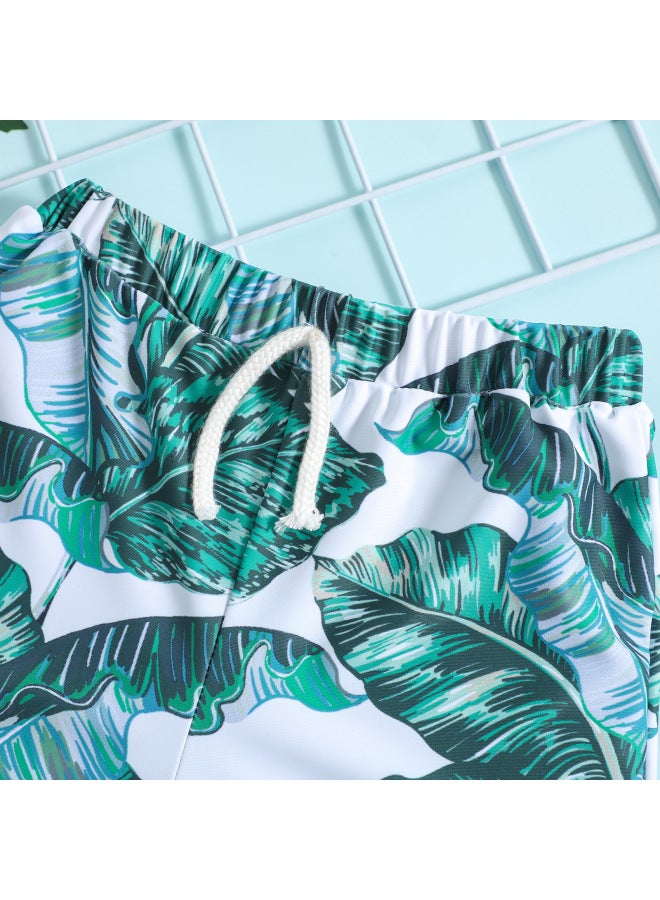 Loquat Children's Swimming Trunks Boy's Swimsuit Fashion Printed Boxer Baby's Swimsuit Big Boy's Hot Spring Swimsuit-Color:White- - Image 4