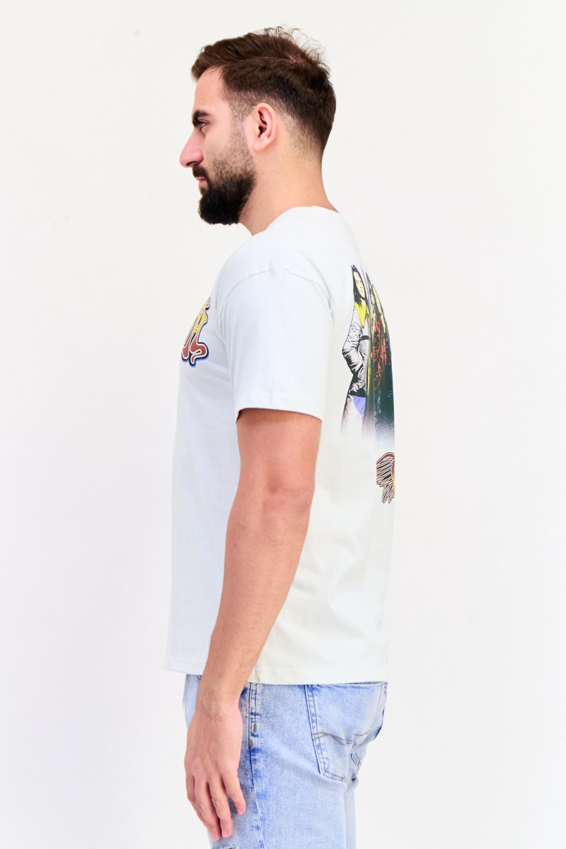 Aerosmith Men Crew Neck Short Sleeves Graphic Print T-Shirt, Light Grey - Image 3