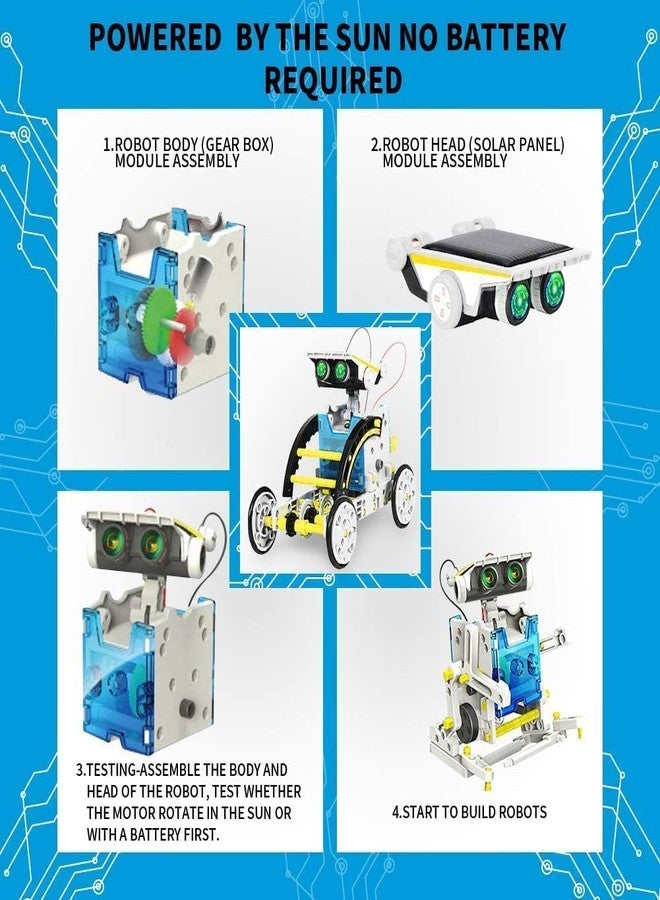 Avarin Solar Powered 13-in-1 Solar Robots Learning Educational Toys Kit Charged by The Sun Kids DIY Solar Robotices Build Science Experiment Kit Brithday Gifts Game Toys for 8-12 Years Boys and Girls - Image 5