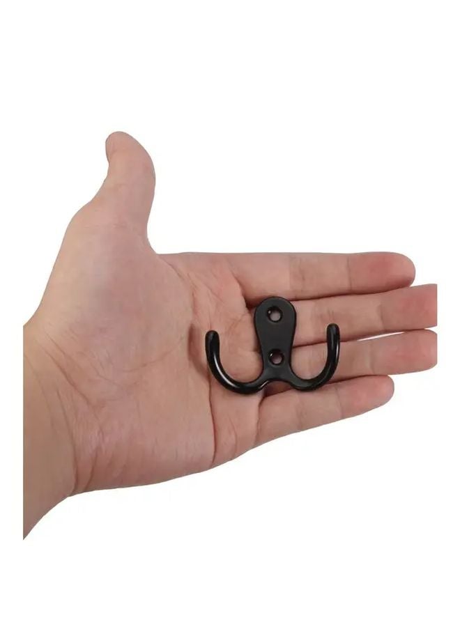 8 Pack Black Zinc Alloy Double Hook For Keys Clothes Cabinet Storage Hanging - Image 4
