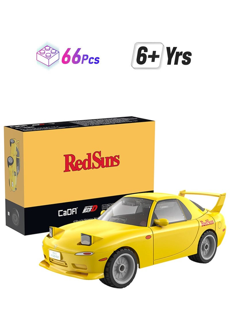 CaDA Toy Building Blocks Yellow Mazda RX7-FD Car Officially licensed C55017W 66pcs for +8 Years old - Image 1