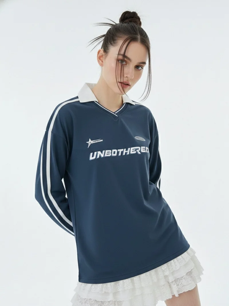 أوجيدر Teal Casual  Crew-Neck T-Shirt Featuring Bold Front Graphics
