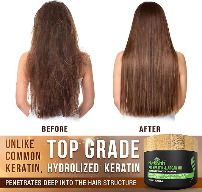 Herbishh Combo Pack2pcs Herbishh Hair Color Shampoo for Gray Hair 1pc Argan Intense Hair Mask Hair Dye Shampoo Colors Hair in Minutes Longlasting color 500 Ml Stimulates Dry Frizzy Hair Black - Image 2