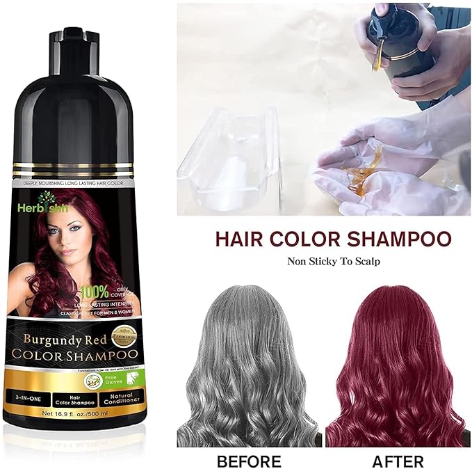 Herbishh Combo Pack2pcs Herbishh Hair Color Shampoo for Gray Hair 1pc Argan Intense Hair Mask Hair Dye Shampoo Colors Hair in Minutes Longlasting color 500 Ml Stimulates Dry Frizzy Hair Black - Image 5
