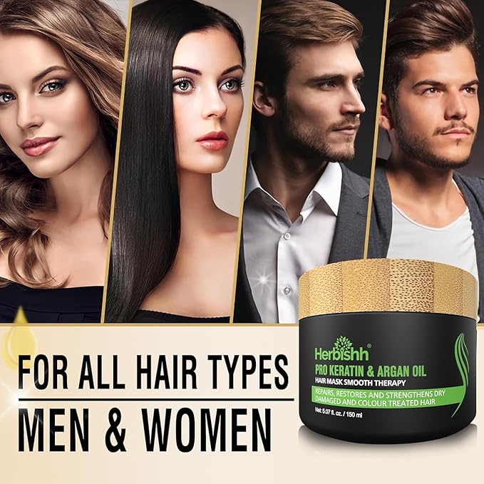 Herbishh Combo Pack2pcs Herbishh Hair Color Shampoo for Gray Hair 1pc Argan Intense Hair Mask Hair Dye Shampoo Colors Hair in Minutes Longlasting color 500 Ml Stimulates Dry Frizzy Hair Black - Image 4