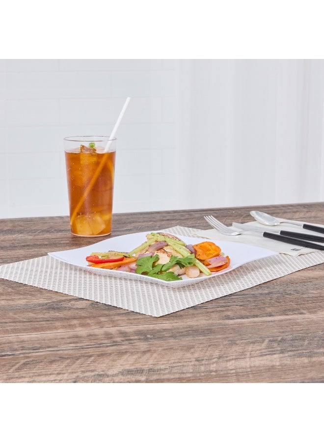 Restaurantware 9 Inch Salad Plates, 100 Large Wedding Plates - Square, Wavy Edges, Seagreen Plastic Disposable Dinner Plates, Holds Sauces And Dips, For Weddings, Birthdays, Or Special Events - Image 5