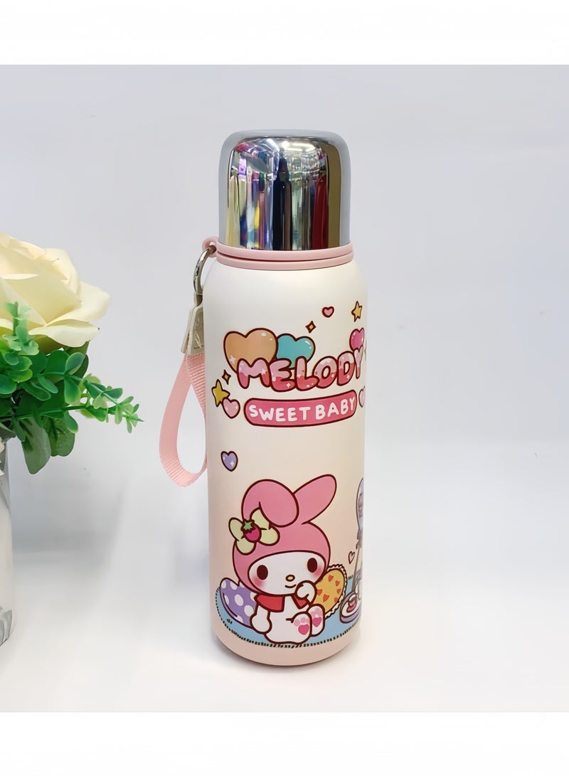 GGEROU Kids Water Bottle 520ml Insulated Bottles Stainless Steel Vacuum Thermos Cup Cute Tumbler for Kids Boys Girls Reusable Water Bottles (Melody) - Image 1