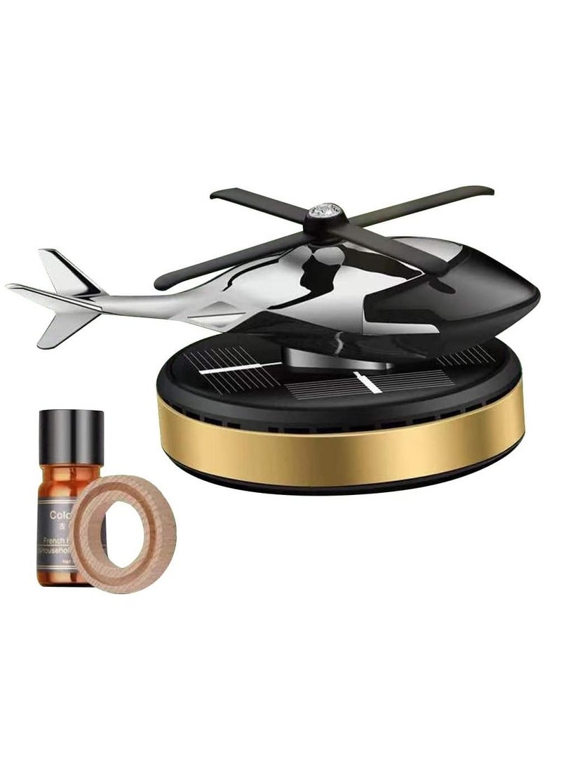 Generic Air Freshener Car Fragrance Diffuser Ornament Helicopter-shaped Solar Powered Car Aromatherapy Decoration Interior Accessories Diffuser for Car and Home  - Image 1