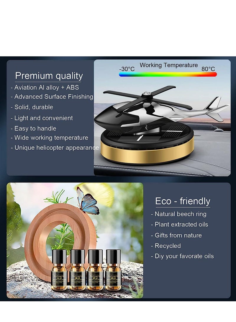 Generic Air Freshener Car Fragrance Diffuser Ornament Helicopter-shaped Solar Powered Car Aromatherapy Decoration Interior Accessories Diffuser for Car and Home  - Image 4