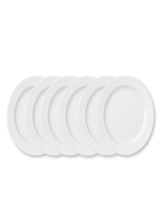 Hitkari Porcelain Plain White Full Plate Set of 6 Pc.| Dinner Plate 6 Pc. for Home & Kitchen (AH-181, 27cm) - Image 1