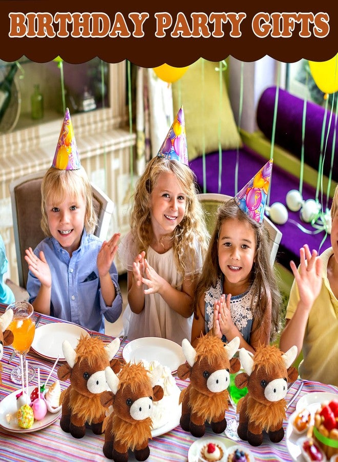 PullCrease 20 Pcs Highland Cow Stuffed Animal Plush Toy Bulk 6 Inch Scottish Cow Stuffed Animal Realistic Cattle Decor Doll for Christmas Birthday Stress Relief Gifts Favors Forest Party Decor - Image 5