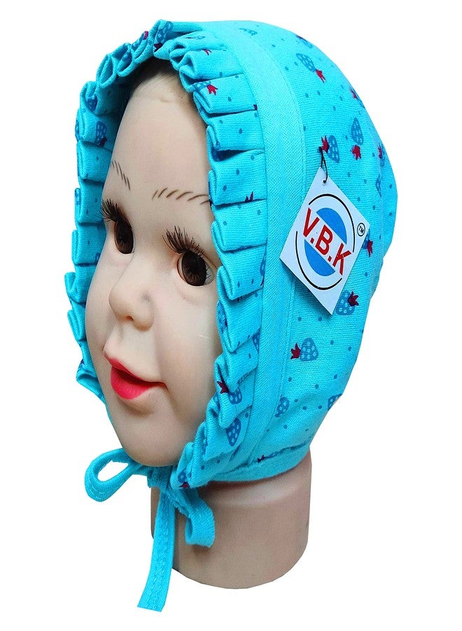 V.B.K قبعة/帽子/توبى للأطفال الرضع من V.B.K®، مطبوعة، عبوة من 3 قطع، قماش قطن هوسي ناعم وصديق للبشرة (6 أشهر - 12 شهر) متعدد الألوان - Image 2