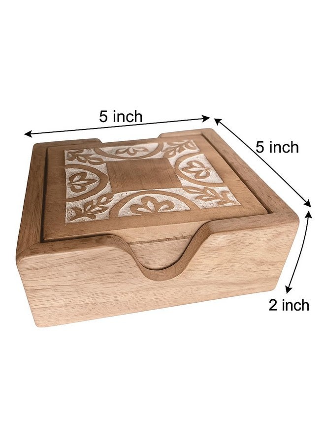 I Wood Art Wooden Coasters for Drinks - Natural Mango Wood Hut Shape Drink Coaster Set for Drinking Glasses, Tabletop Protection for Any Table Type, Set of 4 (Coaster Set)  - Image 5